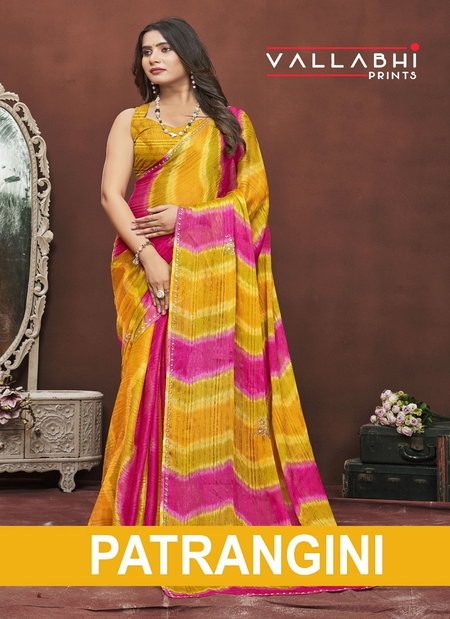 Patrangini By Vallabhi Chiffon Printed Daily Wear Wholesale Saree Suppliers In Mumbai
