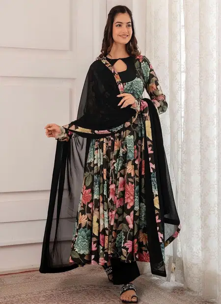 PC 371 Crepe Digital Printed Designer Gown With Dupatta Wholesale Shop In Surat