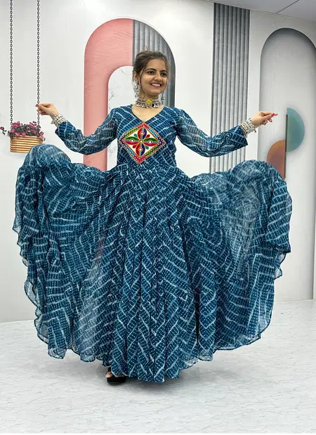 PC N10 Bandhani Print Navaratri Special Gown Wholesale Price In Surat