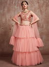 Peach Colour Arya Design Euphoria Vol 1 Fancy Party Wear Designer Soft Net Lehanga Choli 2702