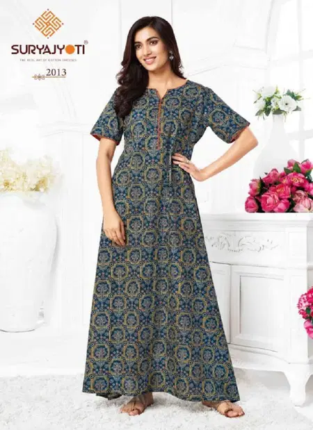 Pearl Vol 2 By Suryajyoti Cotton Printed Nighty Gown Wholesalers In Surat
