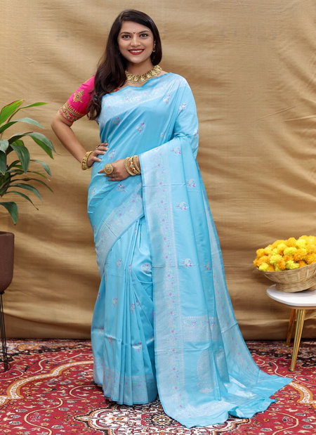 Perrot Silver Silk By Policona Soft Pure Silk Wholesale Sarees Suppliers In Mumbai