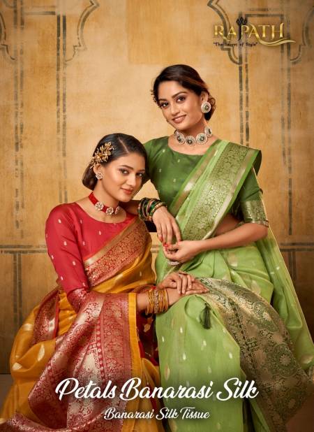 Petals Banarasi Tissue By Rajpath 84001 To 84006 Wedding Sarees Wholesale Clothing Distributors In India Catalog