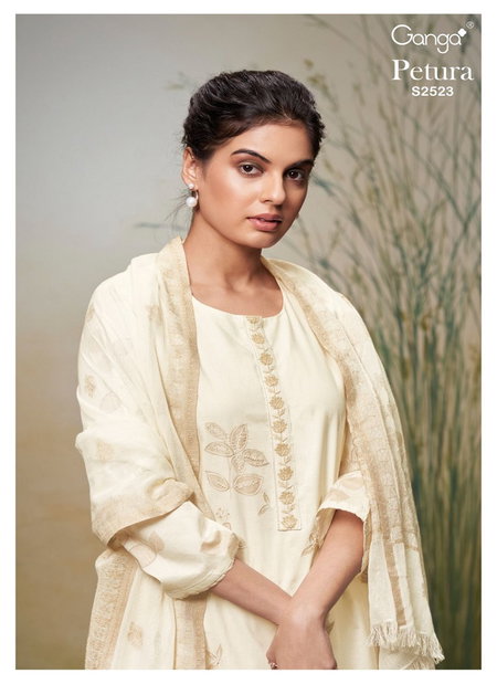 Petura 2523 By Ganga Embroidery Printed Cotton Dress Material Wholesale Price In Surat