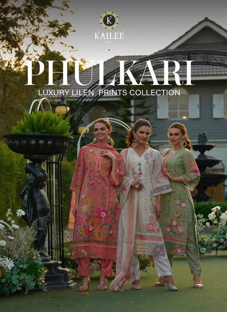Phulkari By Kailee Linen Designer Kurti With Bottom Dupatta Orders In India