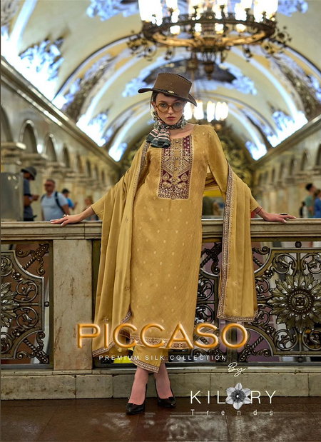 Piccaso By Kilory Handwork Silk Designer Salwar Kameez Wholesalers In Delhi