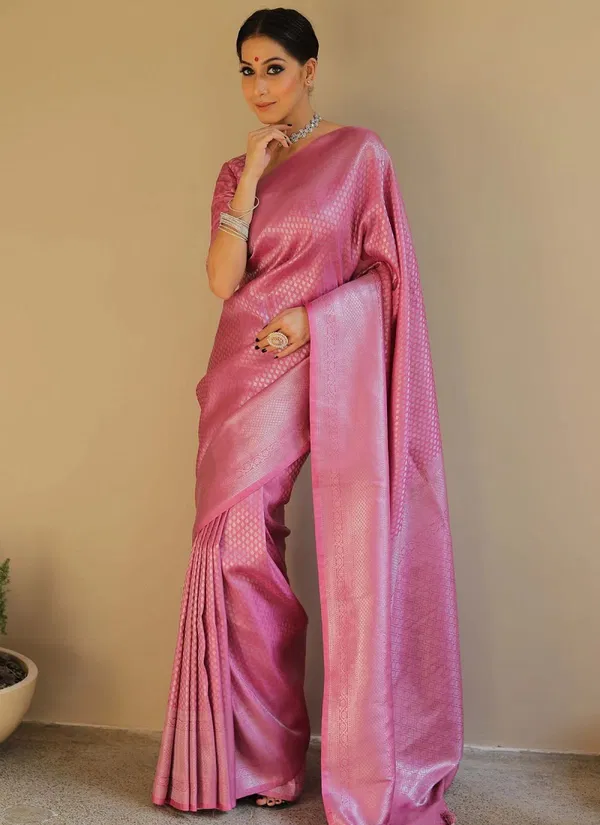 Pink Arya By Aab Soft Lichi Silk Party Wear Saree Orders In India