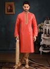 Pink Banarasi Silk Kurta Pajama 7736