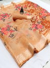 Pink Flower New Hit Design Arrived Casual Wear Cotton Saree With Zari Border & Running Blouse Collection
