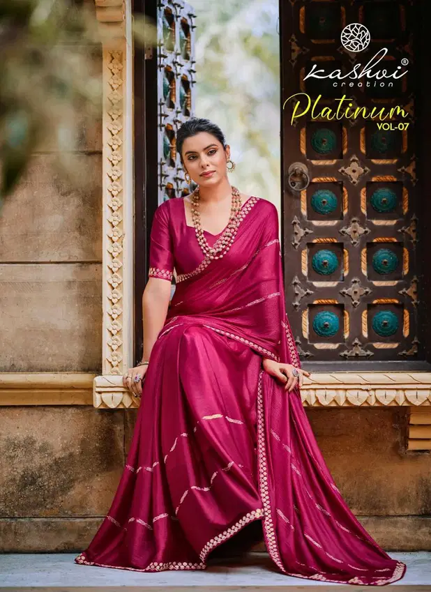 Platinum Vol 7 By Kashvi Soft Silk Designer Wear Sarees Exporters In India