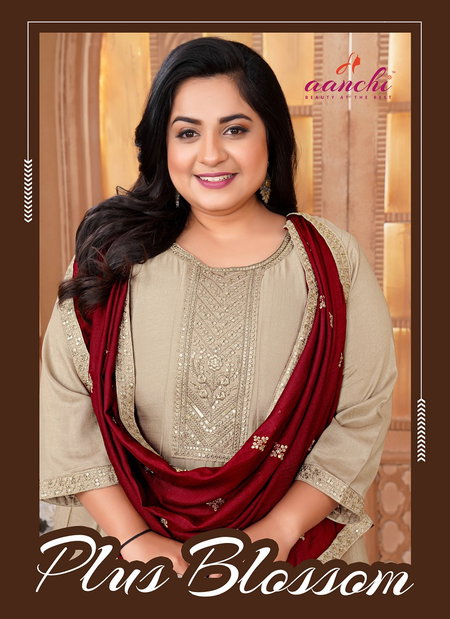 Plus Blossom By Aanchi Vichitra Silk Kurti With Bottom Dupatta Orders In India