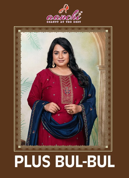 Plus Bulbul By Aanchi Vichitra Silk Surat Kurti With Bottom Dupatta Wholesale Market
