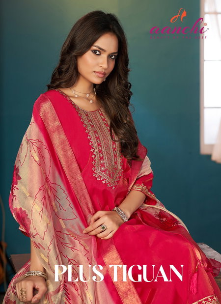 Plus Tiguan By Aanchi Roman Shimmer Kurti With Bottom Dupatta Exporters In India
