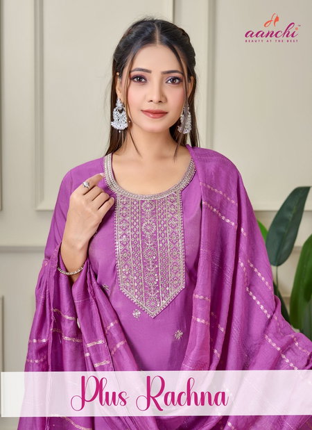 Plus Rachna By Aanchi Roman Shimmer Kurti With Bottom Dupatta Wholesale Online