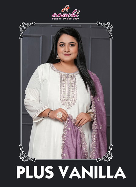 Plus Vanilla By Aanchi Vichitra Silk Kurti With Bottom Dupatta Wholesale Shop In Surat