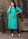 Pluto 3 Fancy Ethnic Wear Rayon Designer Kurtis With Bottom Collection
