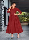 Poonam Gown Cadbury Rayon Lucknowi Ethnic Wear Fancy Anarklai Kurti Collection