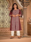 Poonam Kira Cotton Slub Cotton Ethnic Wear Kurti With Bottom Collection