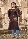Poonam Kurti House 2 Ethnic Wear Fancy Embroidery Work Slub Cotton Kurtis Collection
