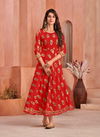 Poonam Minakari Gown Rayon Printed Ethnic Wear Anarkali Long Kurti Collection