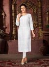 Poonam White Rose Regular Fancy Festive Wear Rayon Designer Kurti Collection