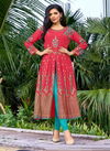 Poonam Yashika Latest Ethnic Wear Rayon Foil Printed Kurti Collection