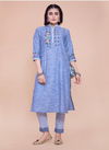 Poonam Zig Zag Cotton Slub Fancy Ethnic Wear Latest Kurti With Bottom Collection