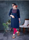 Popins Ethnic Wear Rayon Embroidery Designer Latest Kurtis Collection
