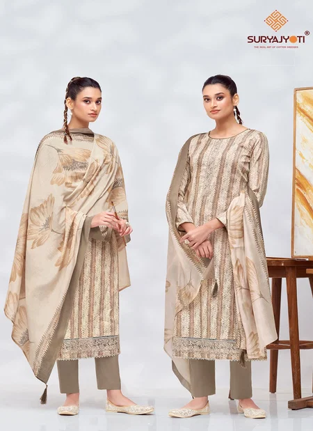 Prachi Vol 2 By Suryajyoti Jam Satin Printed Dress Material Wholesale Shop in Surat
