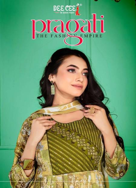 Pragati By Deecee Printed Naira Cut Kurti With Bottom Dupatta Wholesale Clothing Suppliers In India
 Catalog