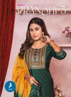 Pranshi 3 By Kaya Chanderi Silk Designer Kurti With Bottom Dupatta Wholesale SHop In Surat