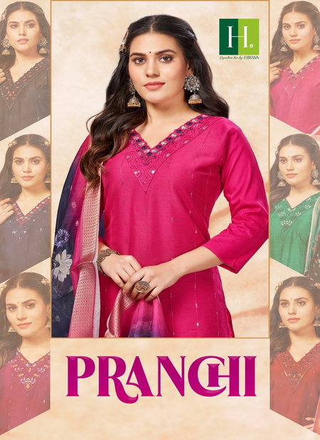 Pranchi By Hirwa Slub Silk Designer Kurti With Bottom Dupatta Wholesale Suppliers In mumbai
