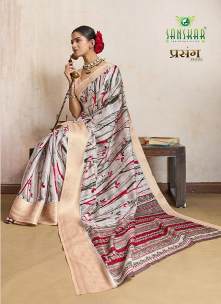 Prasang By Sanskar Tex Print Dola Silk Best Saree Wholesalers In Delhi
