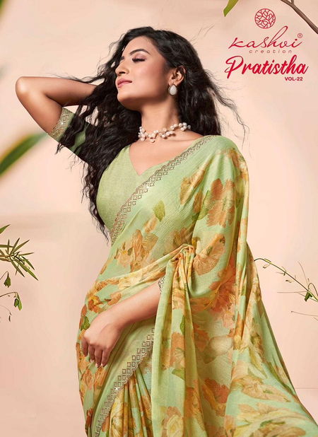 Pratistha Vol 22 By Kashvi Designer Brasso Sarees Suppliers In India Catalog