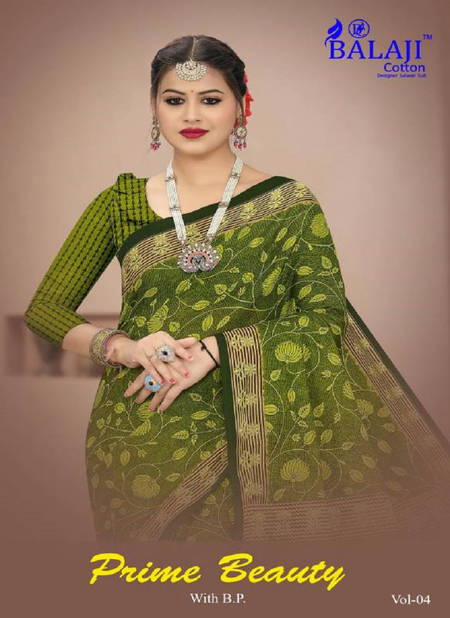 Prime Beauty Queen With B.p Vol-4 By Balaji Khadi Printed Cotton Sarees Wholesale Online Catalog