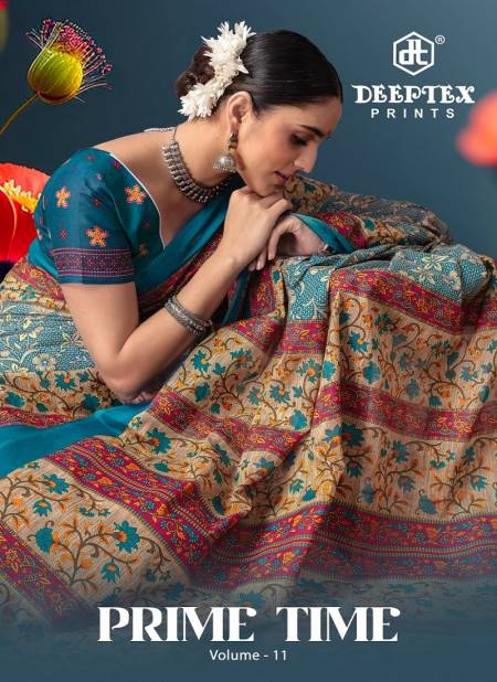 Prime Time Vol 11 By Deeptex 1101 To 1110 Series Cotton Daily Wear Saree Wholesale Market In Surat
 Catalog