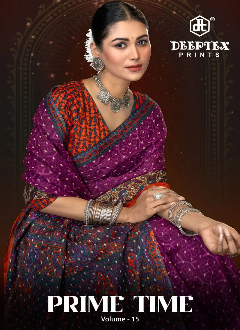 Prime Time Vol 15 By Deeptex Cotton Printed Daily Wear Saree Exporters In India Catalog