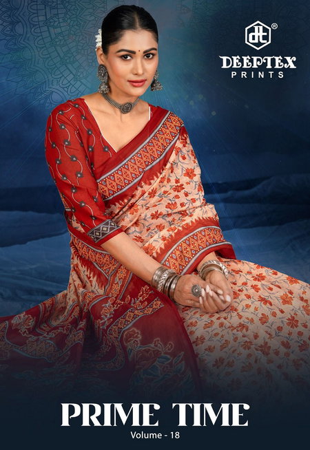 Prime Time Vol 18 By Deeptex Cotton Printed Saree Suppliers In India