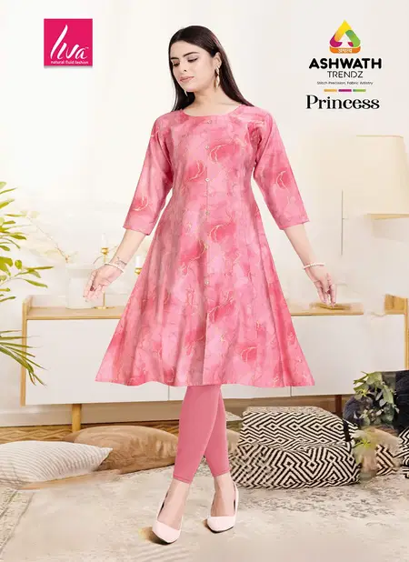 Princess Stylish Chanderi Foil Printed Kurti Wholesale Price In Surat Catalog