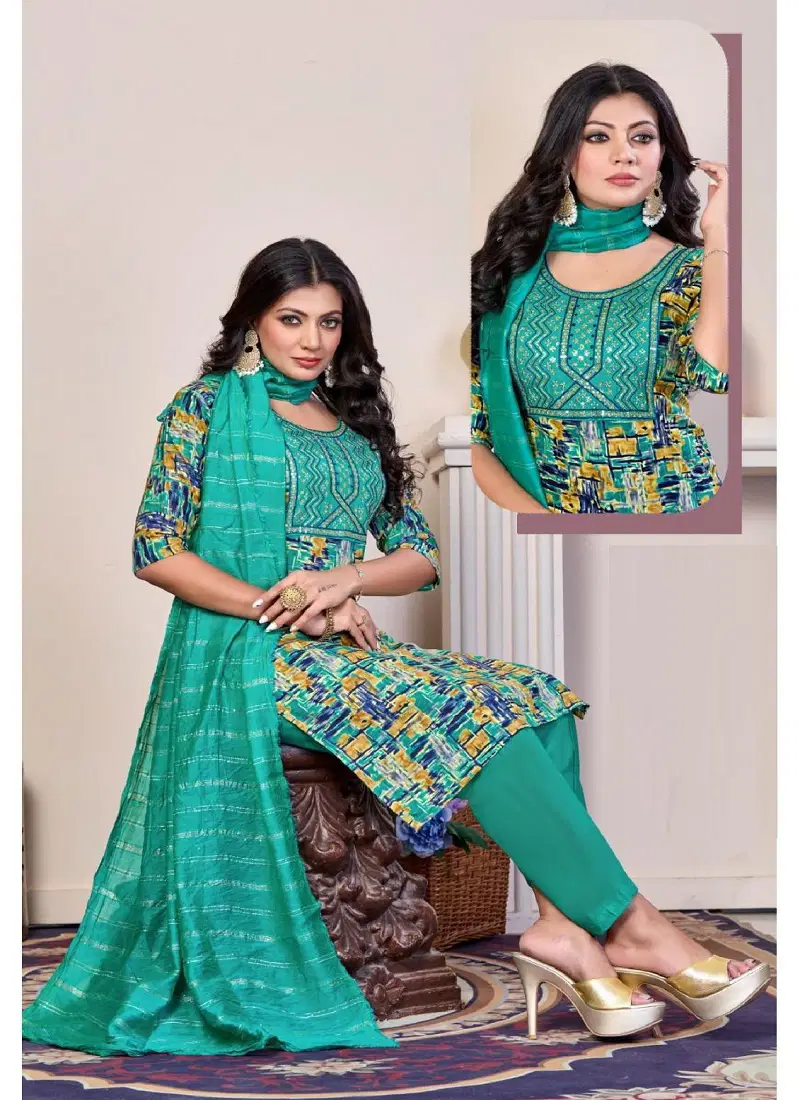 Princess Vol 2 By Trendy Rayon Foil Printed Kurti With Bottom Dupatta Wholesale Shop In Surat
 Catalog