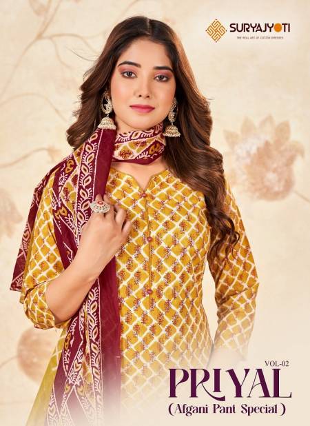 Priyal Vol 2 By Suryajyoti Afghani Style Cotton Printed Readymade Suits Wholesale Market In Surat
 Catalog