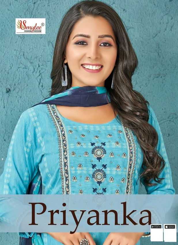 Priyanka Bombay lining Rayon Printed Kurti With Dupatta Catalog