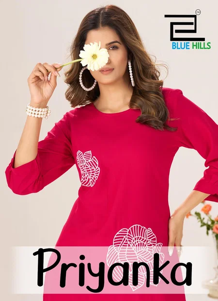 Priyanka By Blue Hills Rayon Embroidery Wholesale Daily Wear Kurtis In India