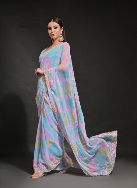 Prizam By Fashion Berry Georgette Printed Sarees Suppliers In India Catalog