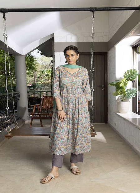 Psyna 5024 Adorable Alia Cut Kurti With Pant And Dupatta Exporters In India