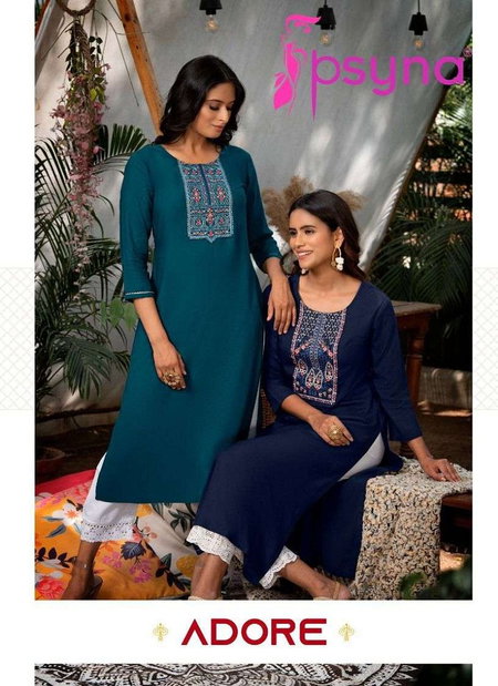 Adore By Psyna New Range Of Embroidery Kurtis Suppliers In India