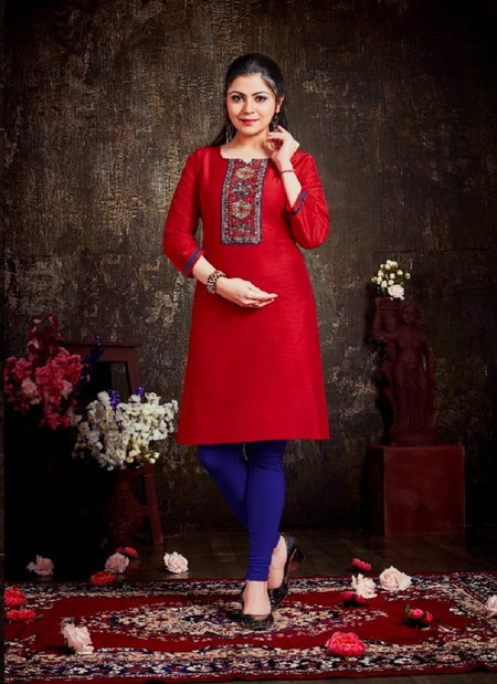 Paridhi Vol 25 By Psyna Cotton Silk Fancy Kurti Best Wholesale Shop In Surat