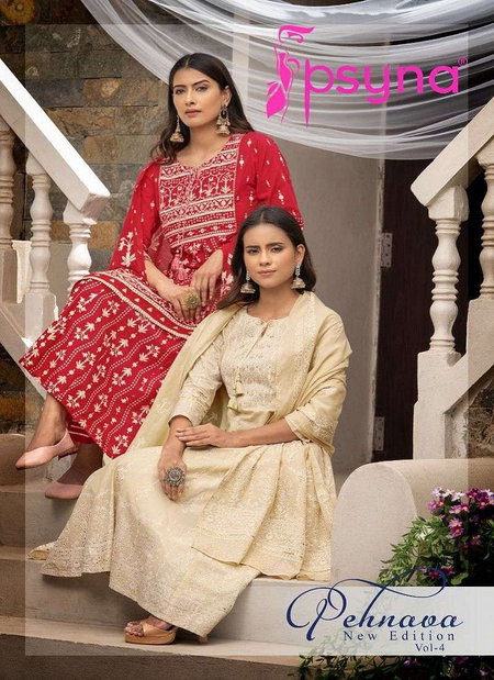Pehnava Vol 4 By Psyna Cotton Readymade Anarkali Salwar Kameez Wholesale Market In Surat