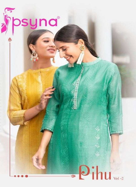 Pihu Vol 2 By Psyna Stylish Latest Kurti With Pant Wholesale Market In Surat With Price