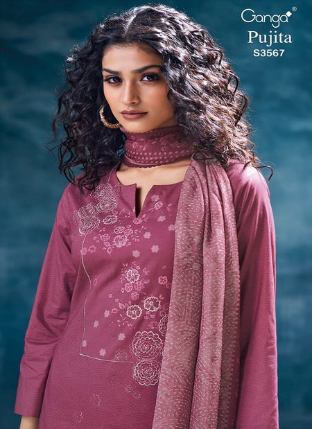 Pujita 3567 By Ganga Cotton Printed Salwar Suit Wholesale Price In Surat
